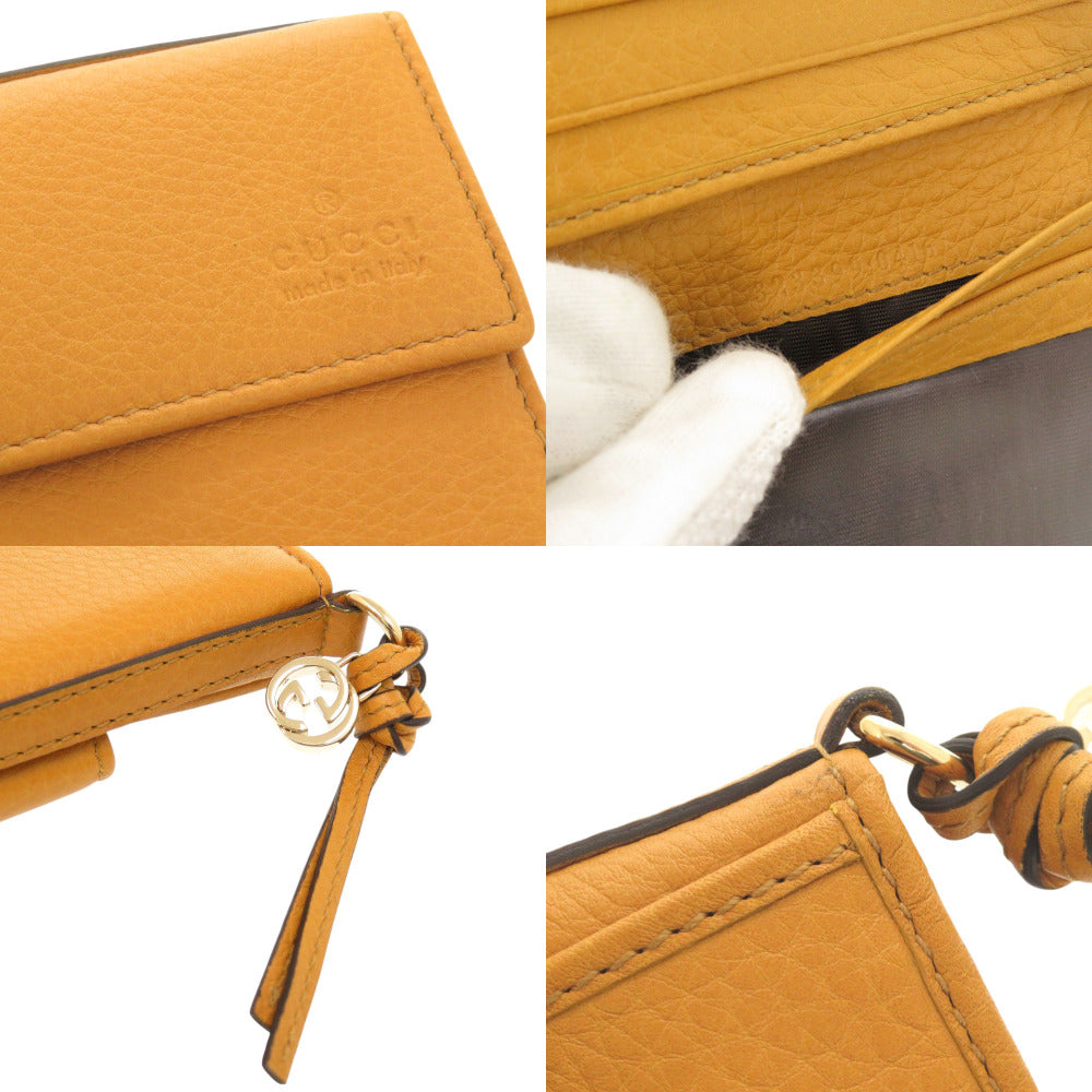 GUCCI Bifold Wallet 323399 leather yellow Women Used Authentic