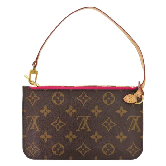 LOUIS VUITTON Pouch Monogram canvas Brown Monogram Neverfull Pouch for PM Women Used Authentic