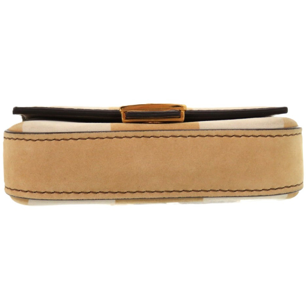 FENDI Shoulder Bag 7AR844 Suede beige Nano Bucket