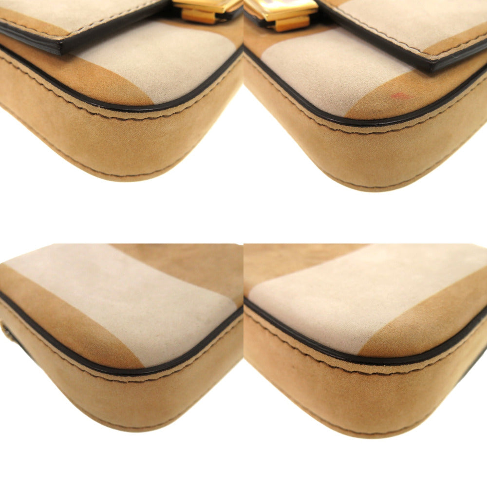 FENDI Shoulder Bag 7AR844 Suede beige Nano Bucket