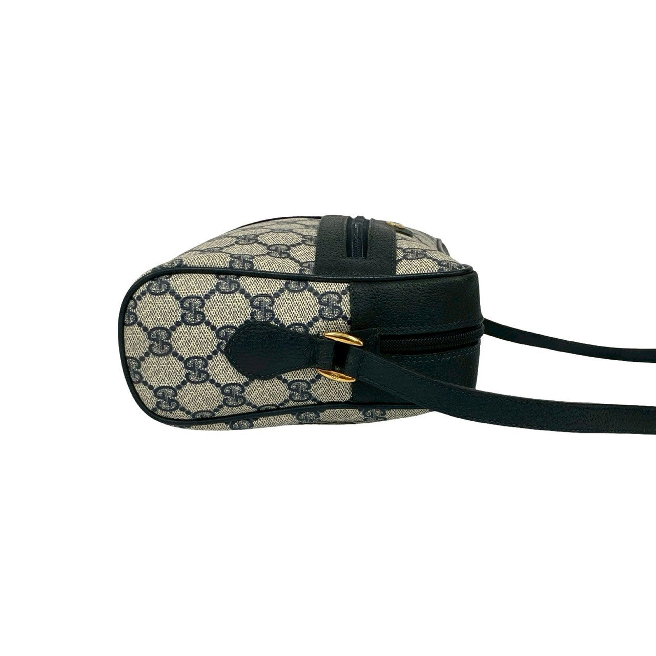 GUCCI Shoulder Bag leather Navy Sherry line