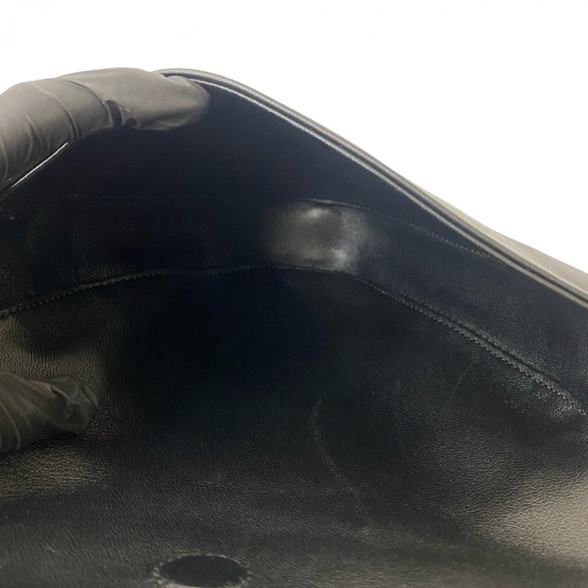 CELINE Shoulder Bag leather black Triangle