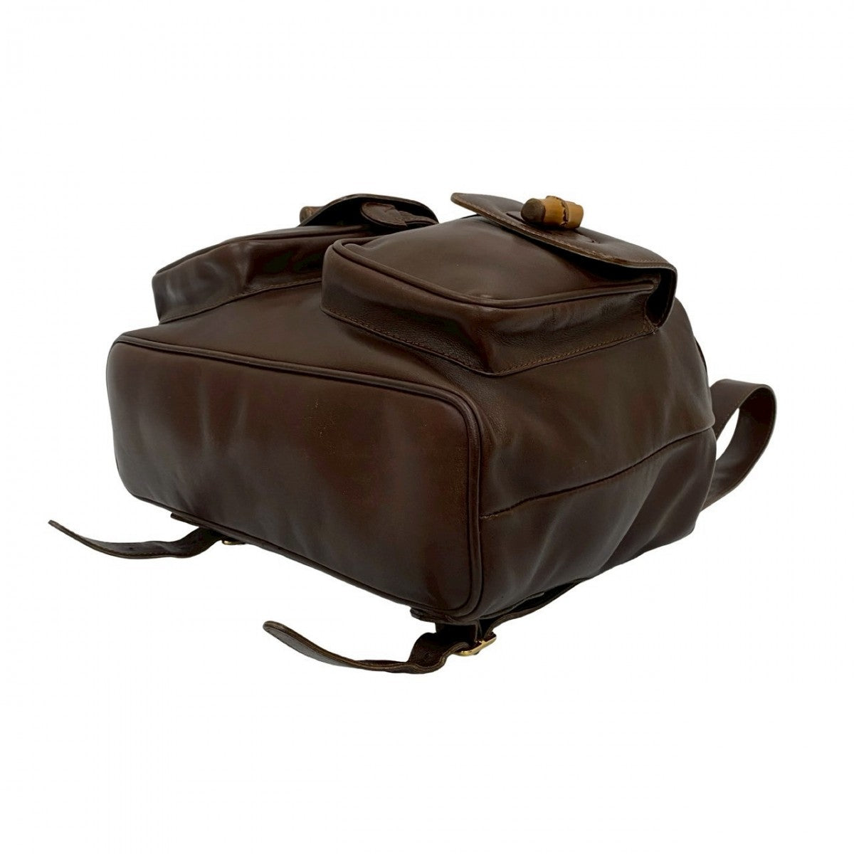 GUCCI Backpack leather Brown Bamboo
