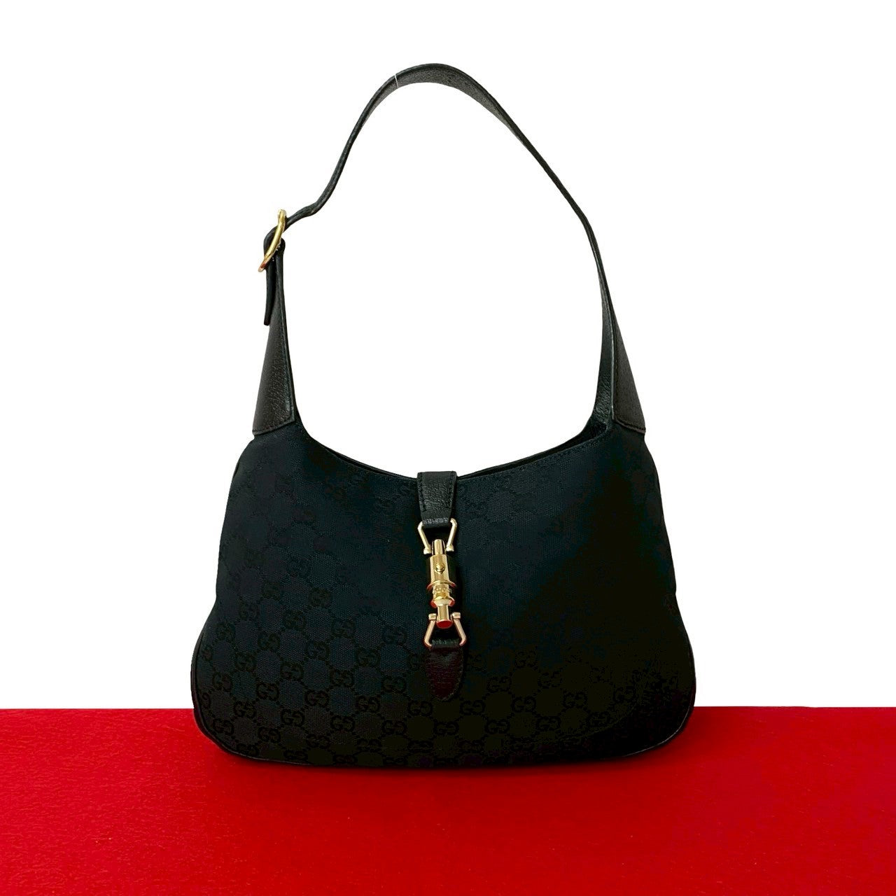 GUCCI Shoulder Bag leather black Jackie