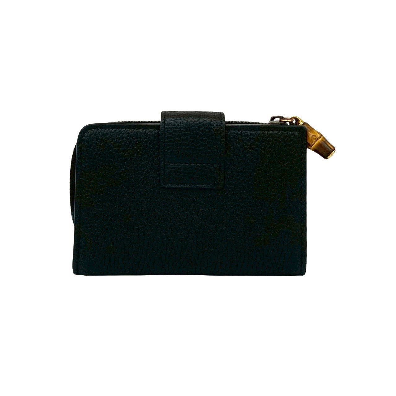 GUCCI Bifold Wallet leather black Bamboo Medium wallet