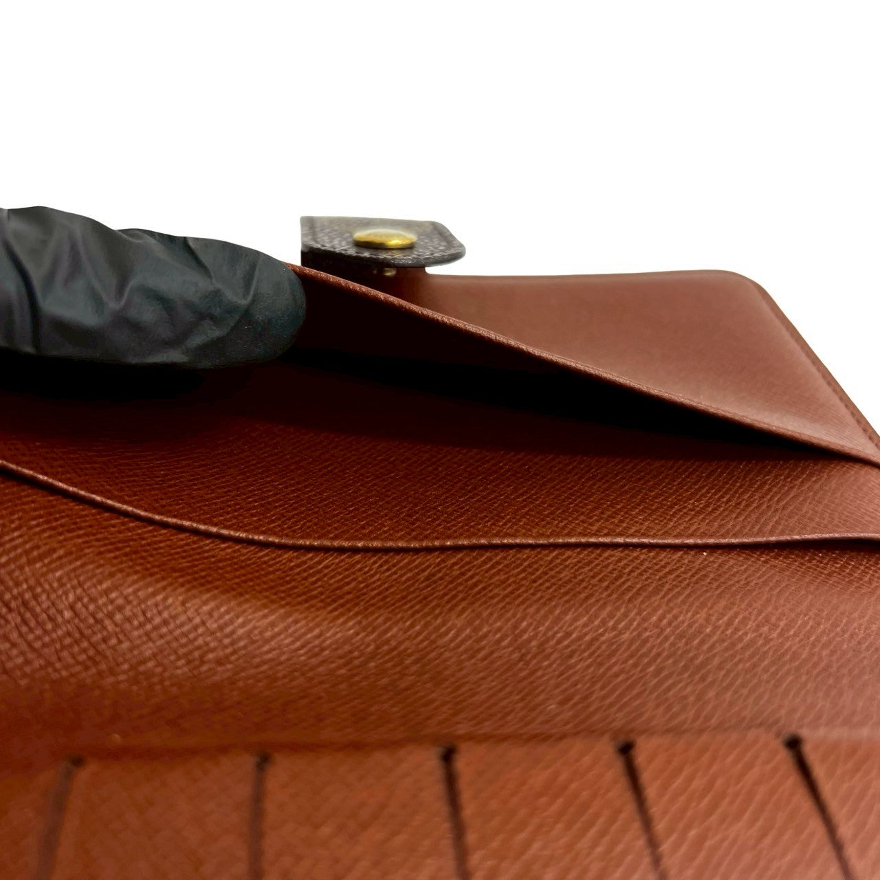 LOUIS VUITTON Bifold Wallet leather Brown Monogram Porto Papier Zip