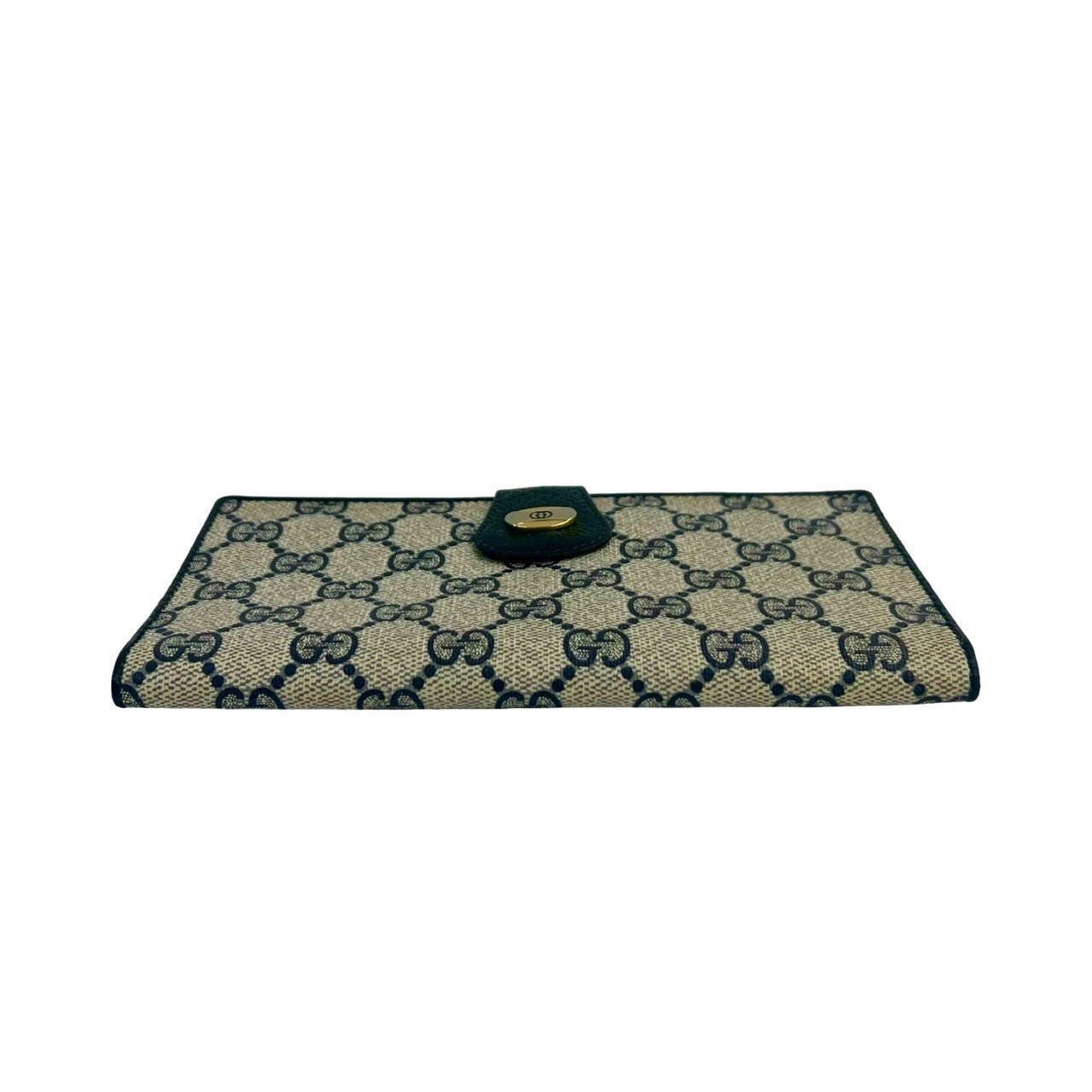 GUCCI Long Wallet Purse leather Navy