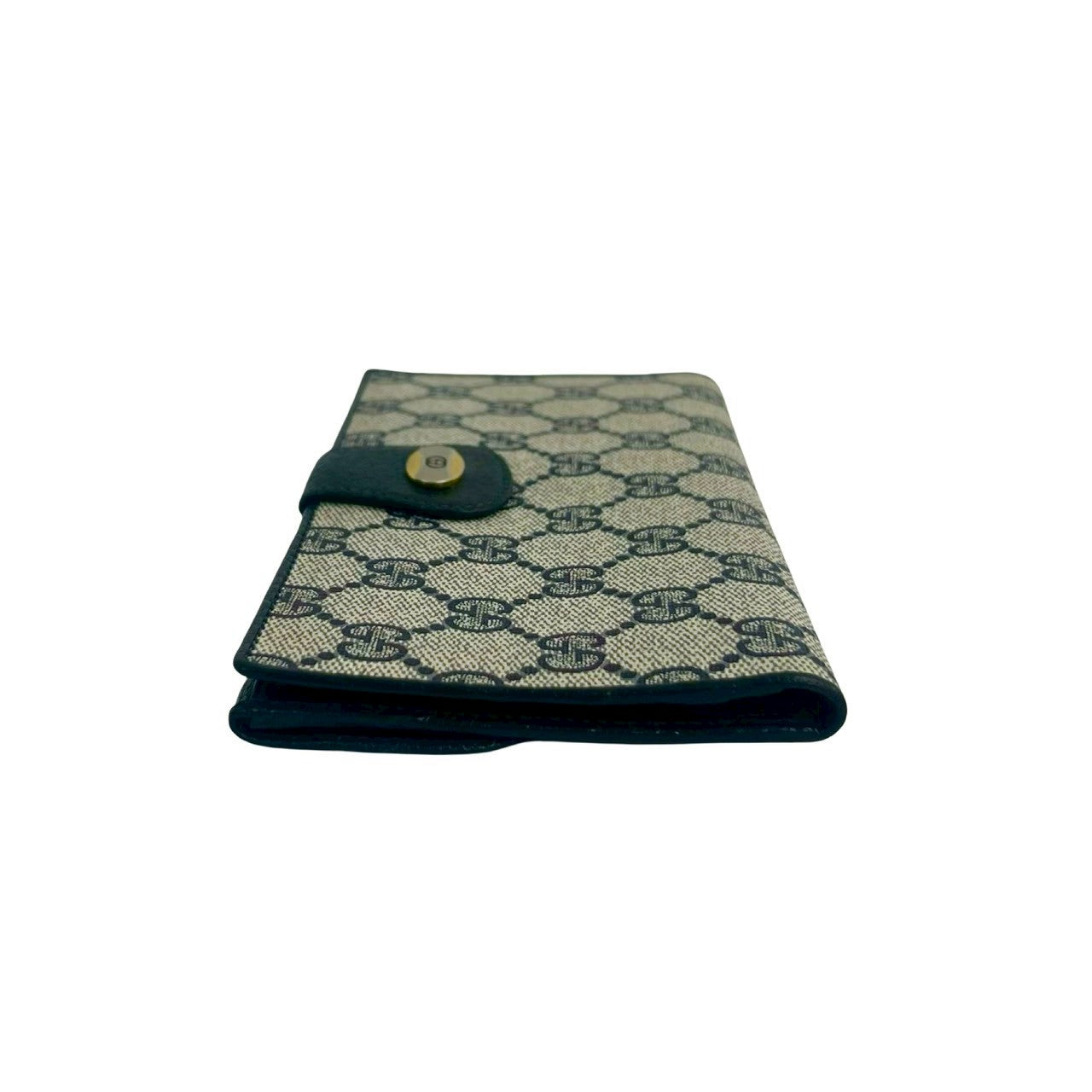 GUCCI Long Wallet Purse leather Navy