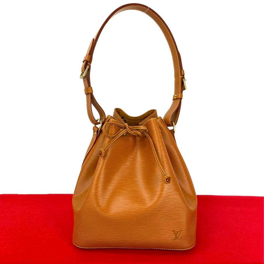 LOUIS VUITTON Shoulder Bag leather Brown Epi Petit Noe