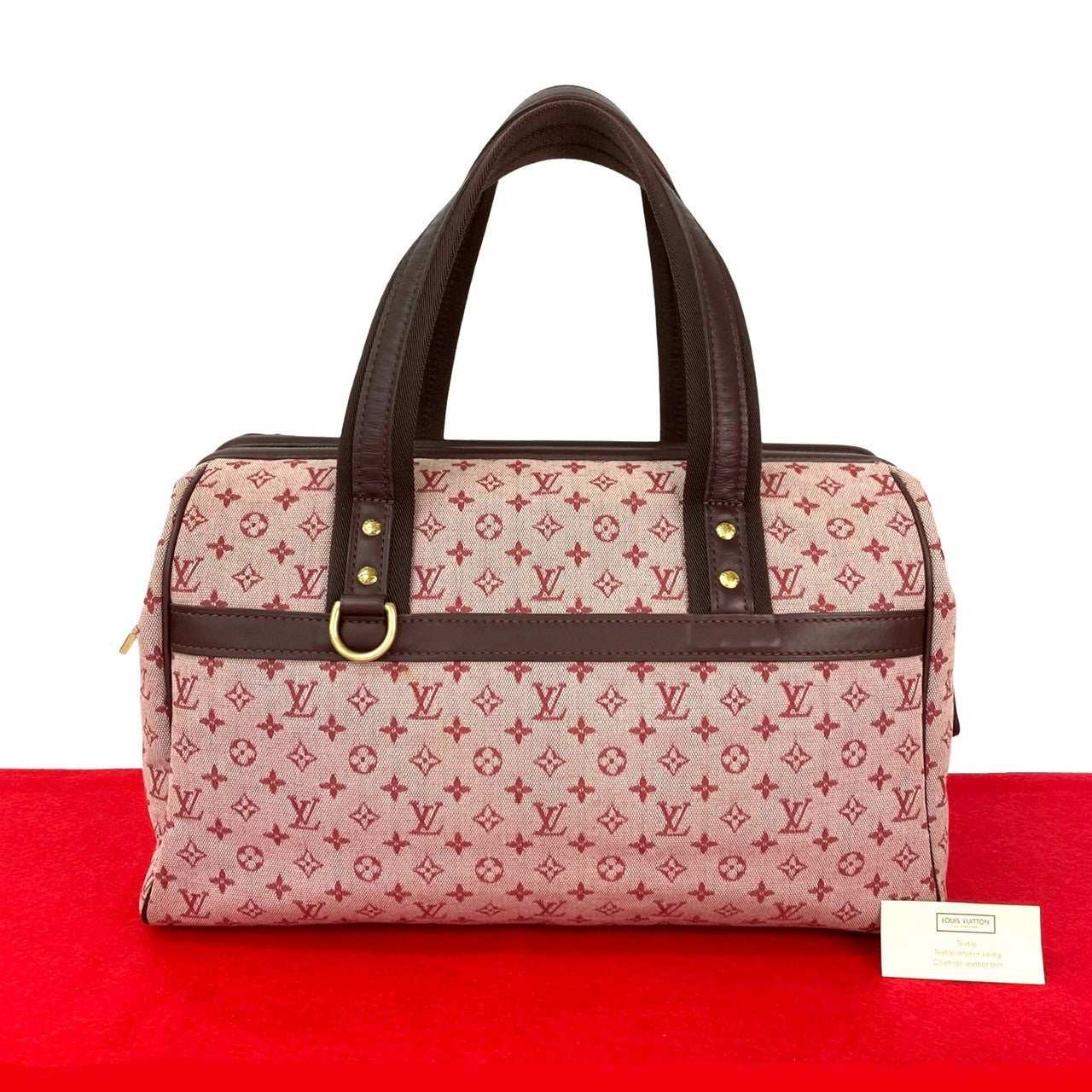 LOUIS VUITTON Boston Duffel bag canvas wine-red Monogram mini Josephine GM