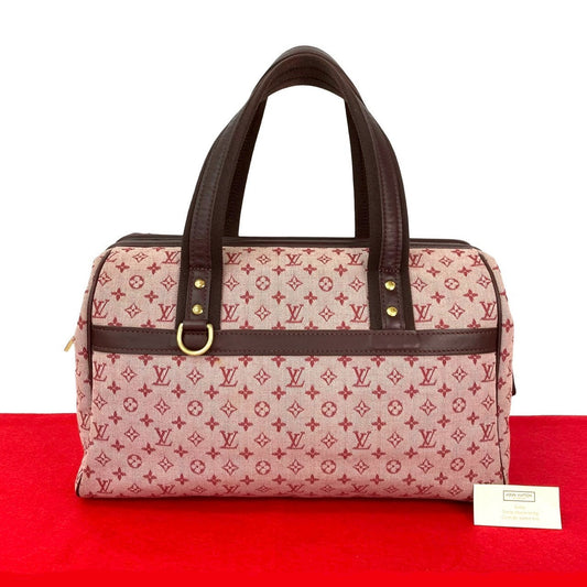 LOUIS VUITTON Boston Duffel bag canvas wine-red Monogram mini Josephine GM