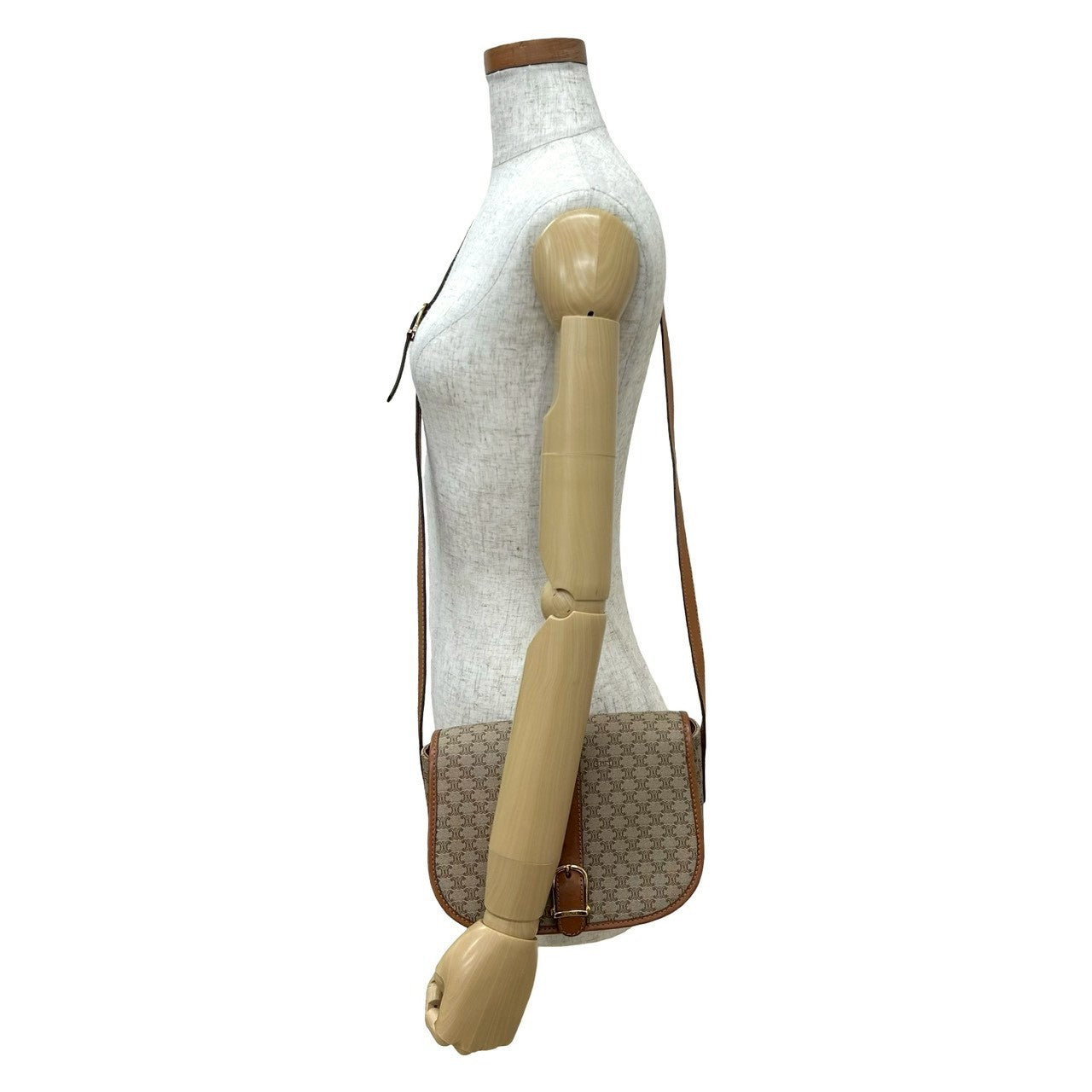 CELINE Shoulder Bag leather beige