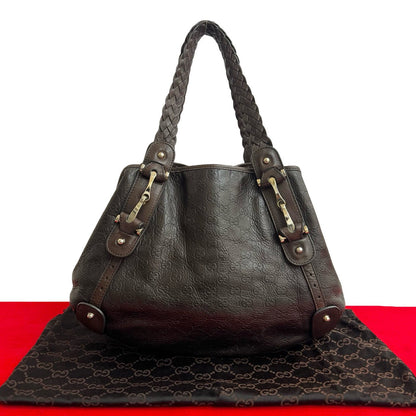 GUCCI Tote Bag leather Brown