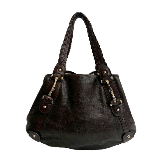 GUCCI Tote Bag leather Brown