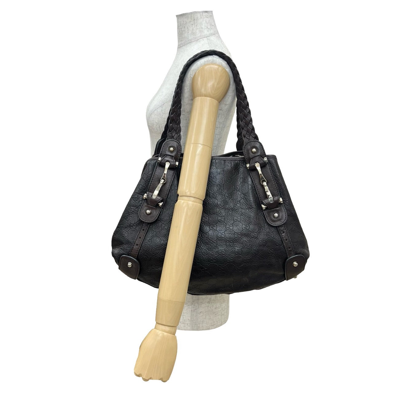 GUCCI Tote Bag leather Brown