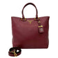 PRADA Tote Bag leather wine-red