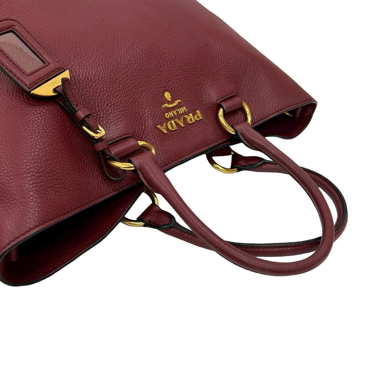 PRADA Tote Bag leather wine-red