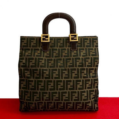 FENDI Handbag canvas Brown