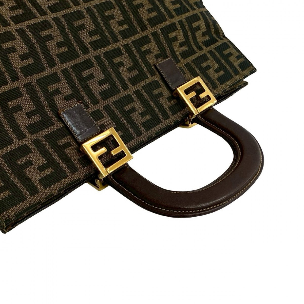 FENDI Handbag canvas Brown