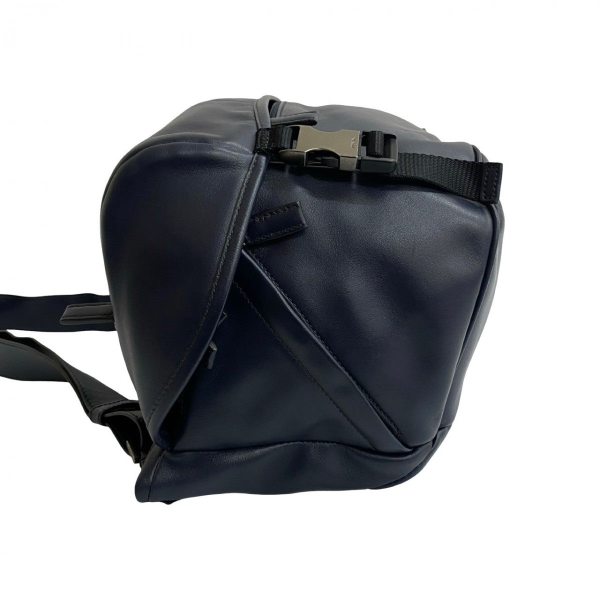 PRADA Shoulder Bag leather Navy