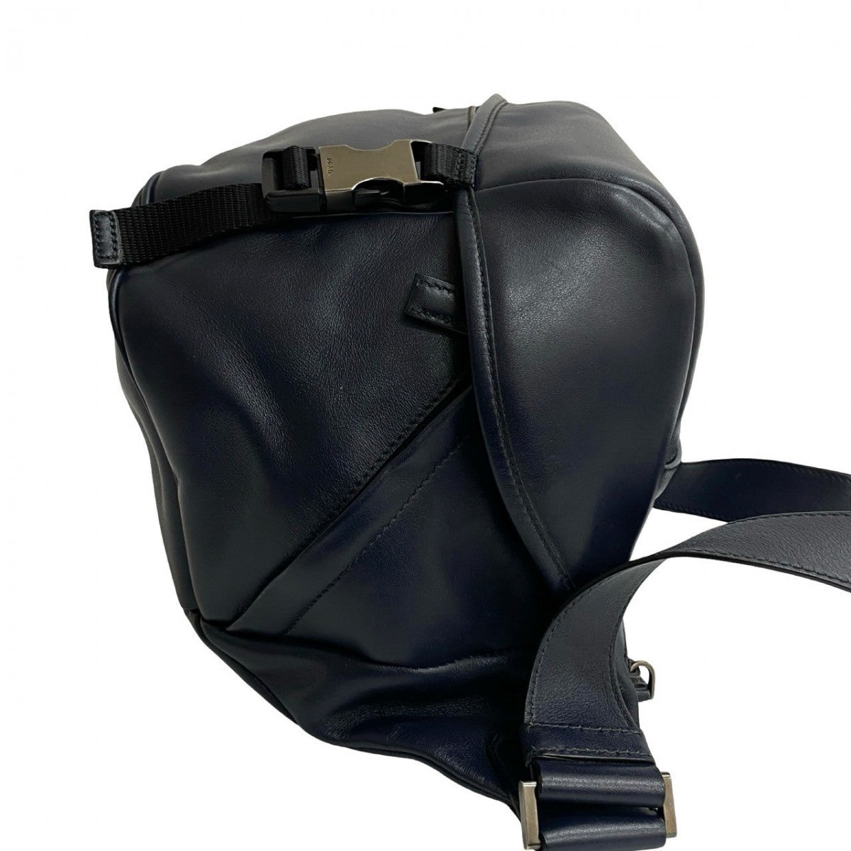 PRADA Shoulder Bag leather Navy