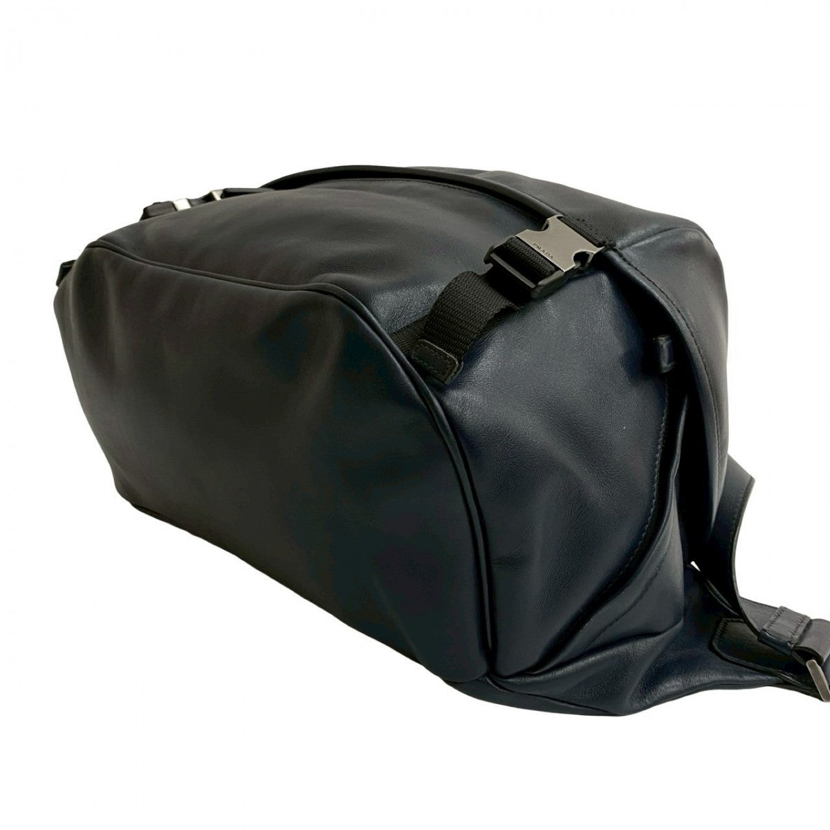PRADA Shoulder Bag leather Navy