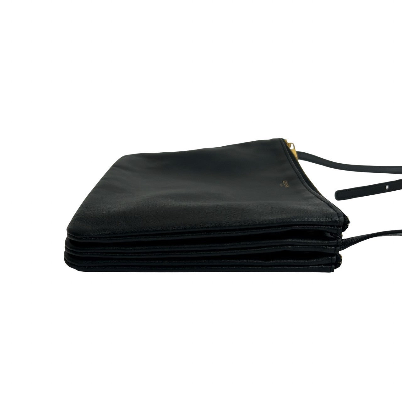 CELINE Shoulder Bag leather black Trio Small