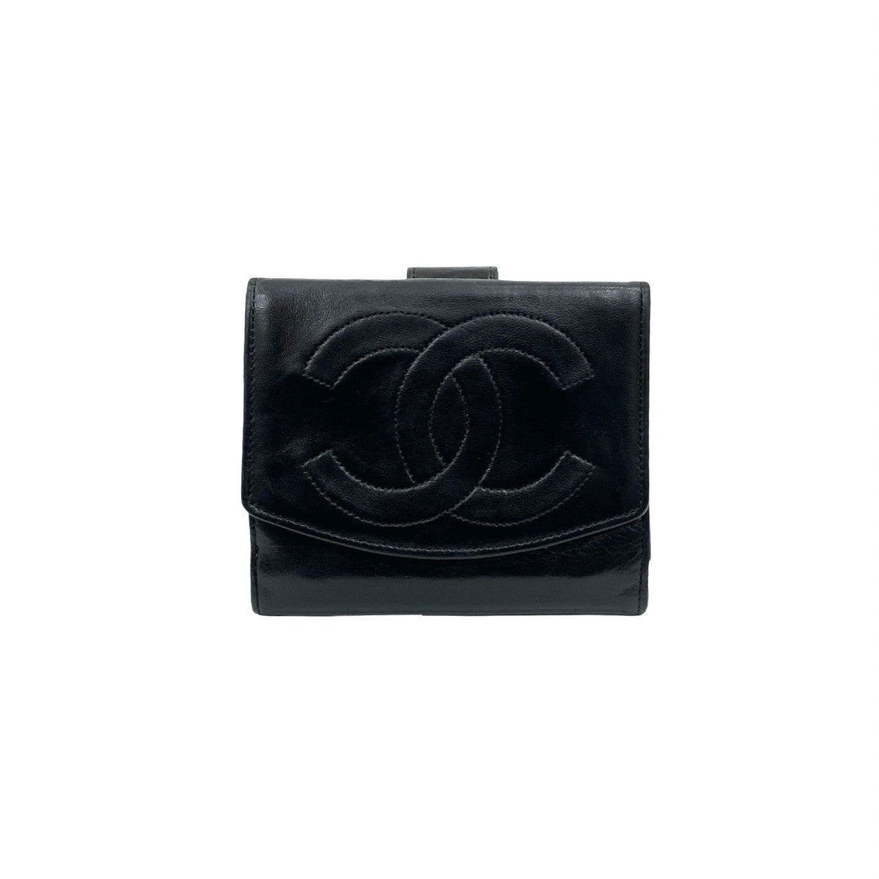 CHANEL Bifold Wallet lambskin black