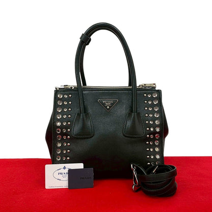PRADA Shoulder Bag leather black