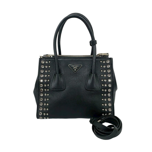 PRADA Shoulder Bag leather black