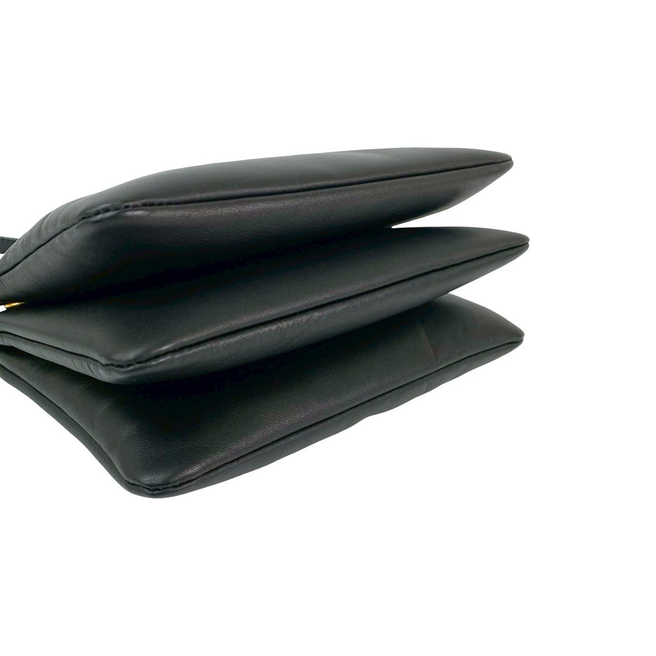 CELINE Shoulder Bag leather black Trio Small