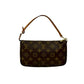 LOUIS VUITTON Handbag leather Brown Monogram Pochette Accessoires