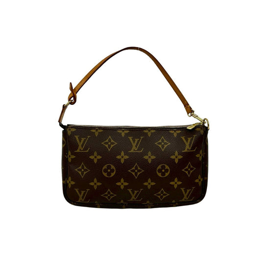 LOUIS VUITTON Handbag leather Brown Monogram Pochette Accessoires