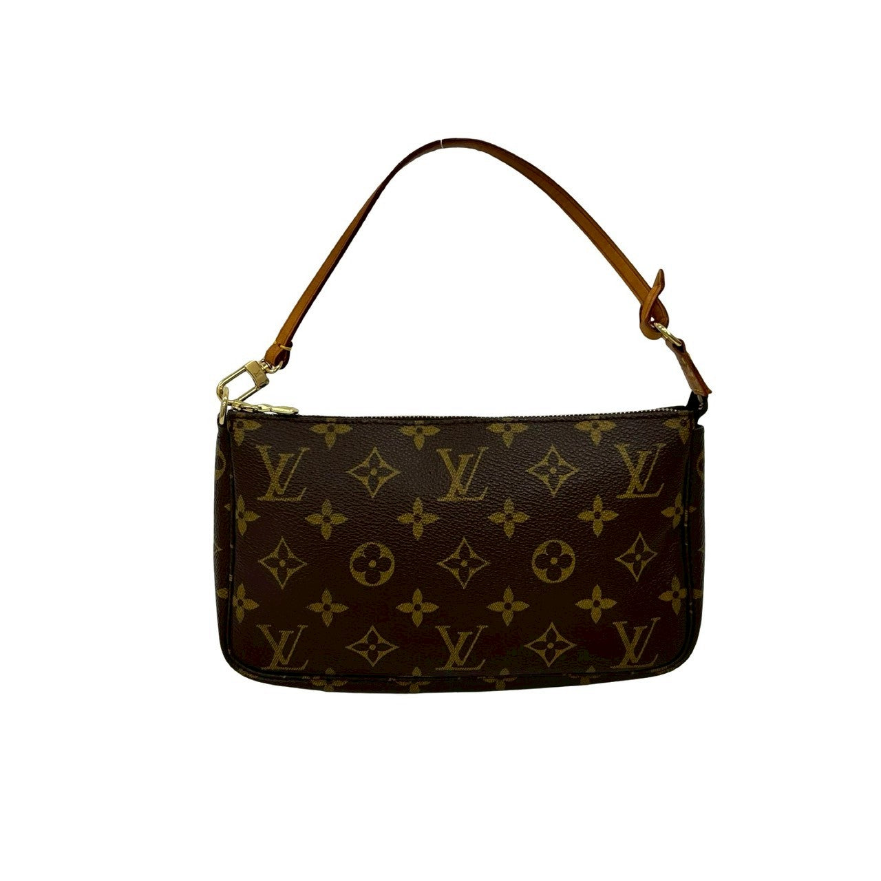 LOUIS VUITTON Handbag leather Brown Monogram Pochette Accessoires