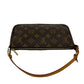 LOUIS VUITTON Handbag leather Brown Monogram Pochette Accessoires