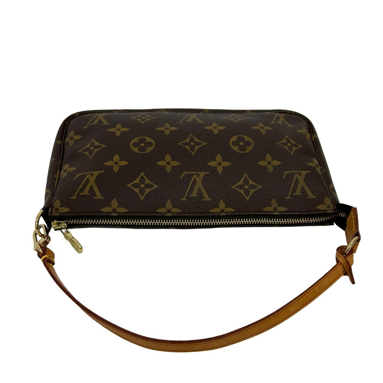 LOUIS VUITTON Handbag leather Brown Monogram Pochette Accessoires