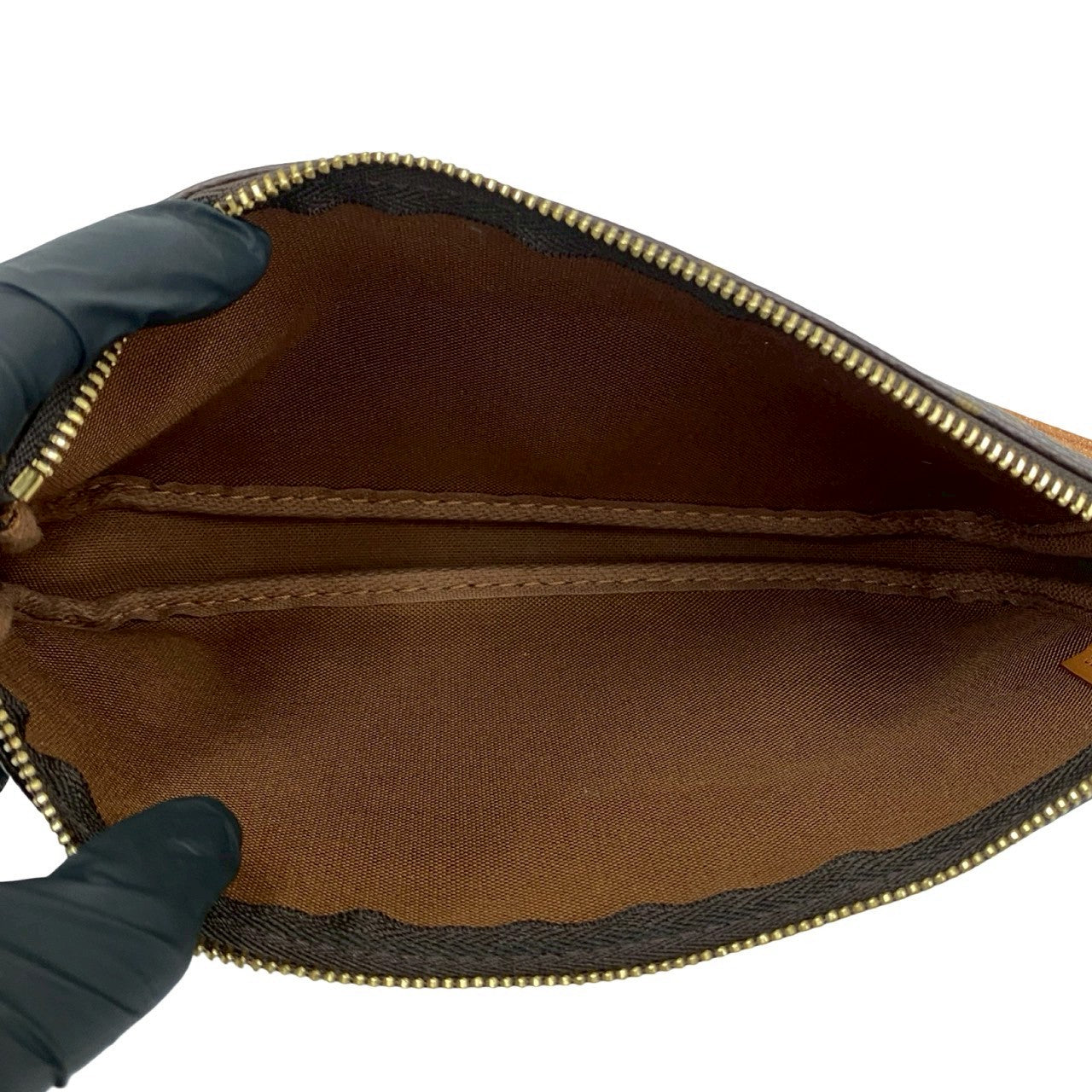 LOUIS VUITTON Handbag leather Brown Monogram Pochette Accessoires