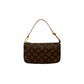 LOUIS VUITTON Handbag leather Brown Monogram Pochette Accessoires