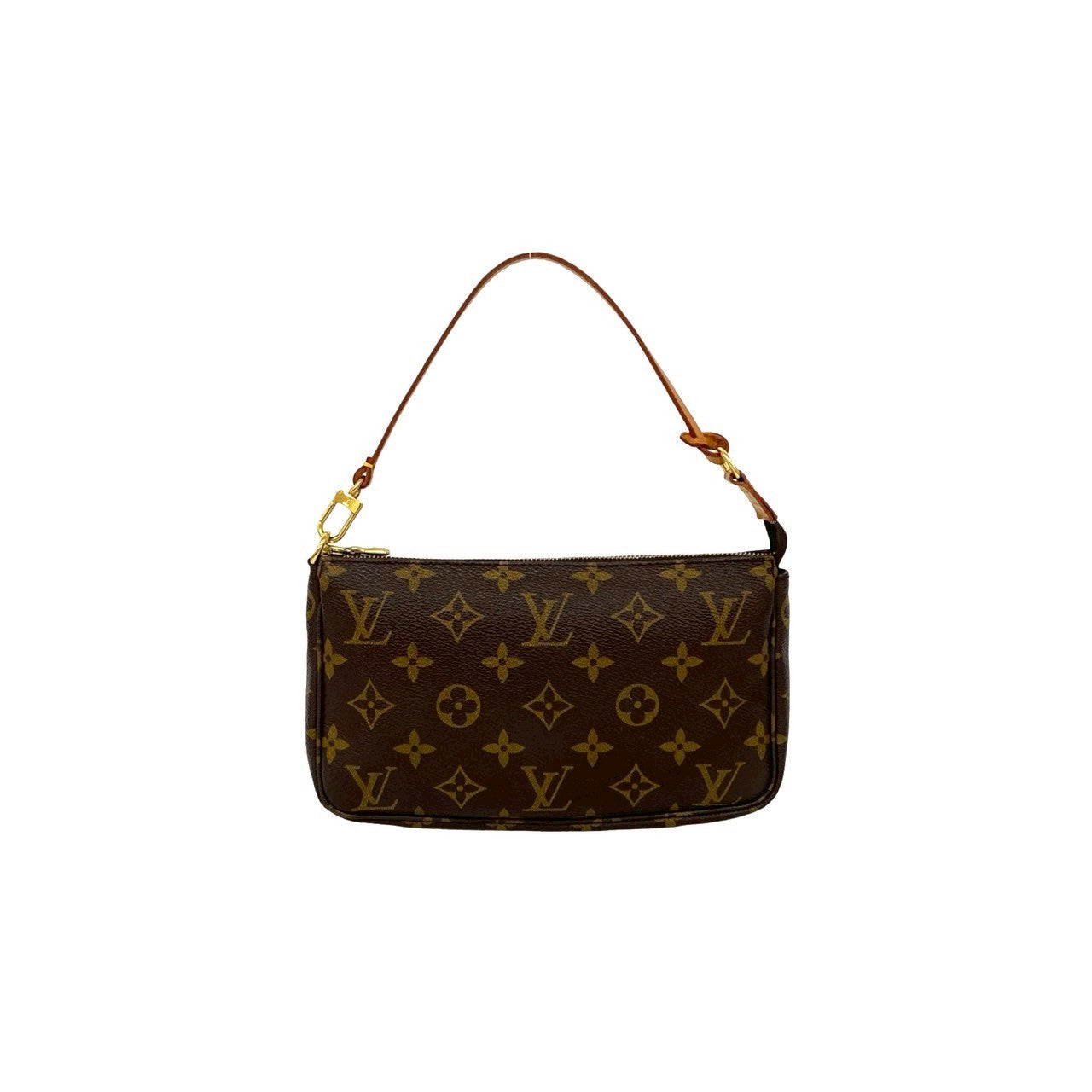 LOUIS VUITTON Handbag leather Brown Monogram Pochette Accessoires