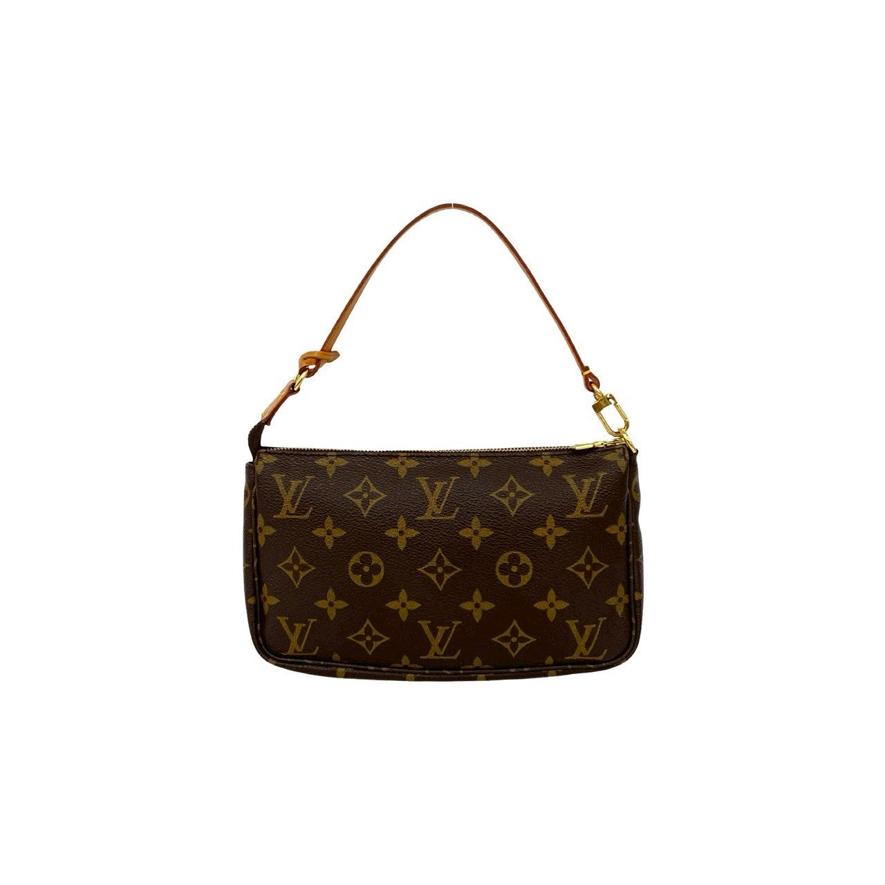 LOUIS VUITTON Handbag leather Brown Monogram Pochette Accessoires