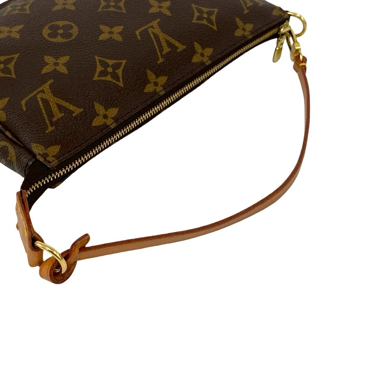 LOUIS VUITTON Handbag leather Brown Monogram Pochette Accessoires