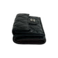 CHANEL Tri-fold wallet lambskin black Matrasse
