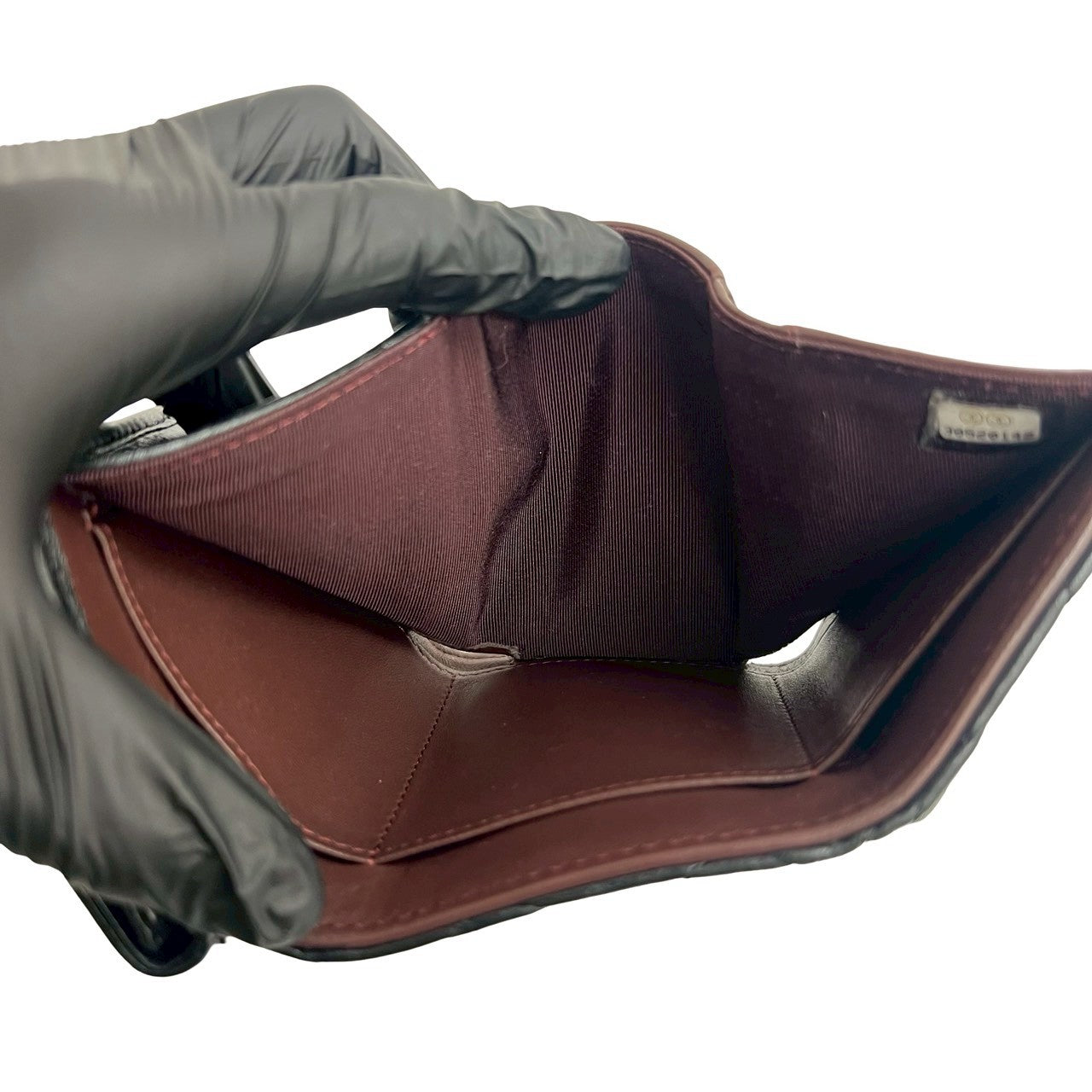 CHANEL Tri-fold wallet lambskin black Matrasse