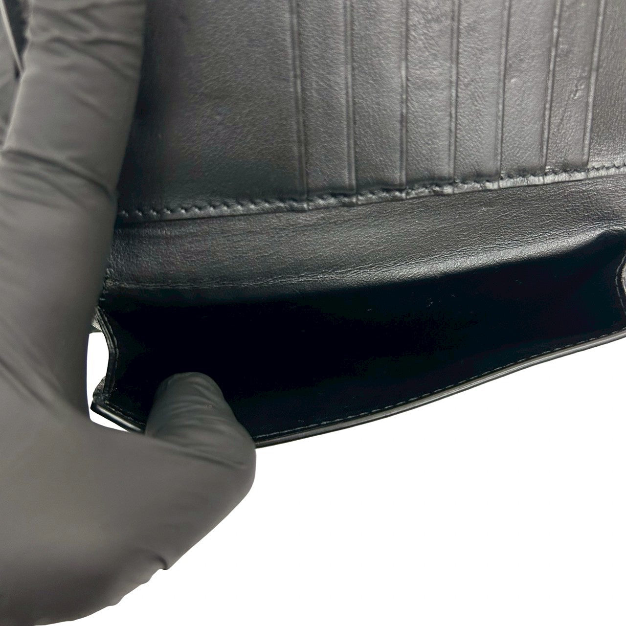 CELINE Bifold Wallet leather black Medium strap wallet