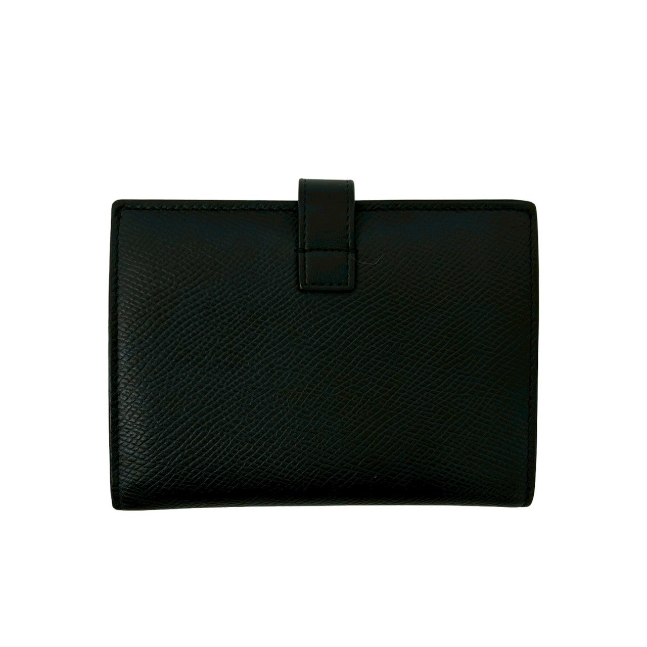 CELINE Bifold Wallet leather black Medium strap wallet