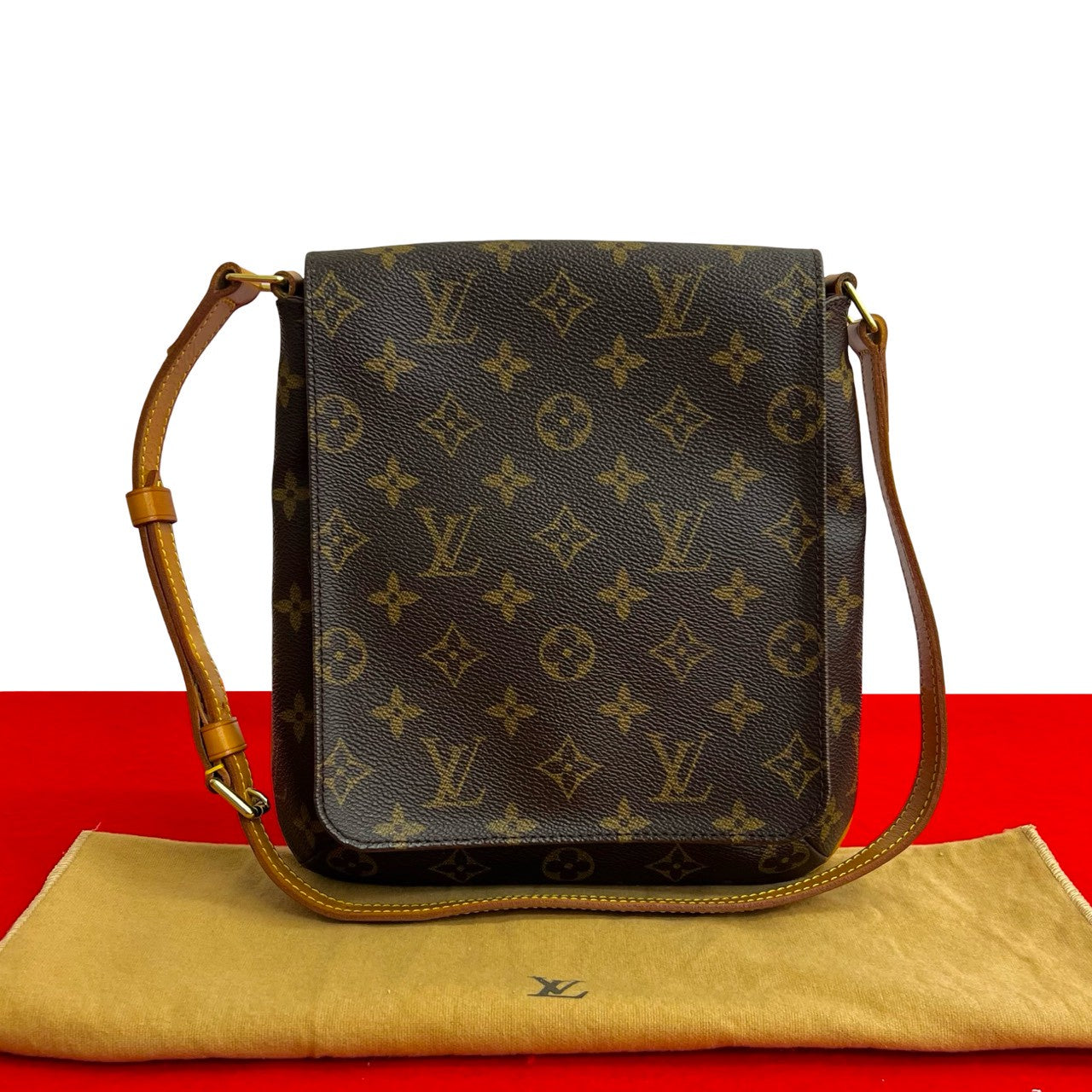 LOUIS VUITTON Shoulder Bag leather Brown Monogram Musette Salsa
