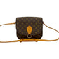 LOUIS VUITTON Shoulder Bag leather Brown Monogram Saint-Cloud