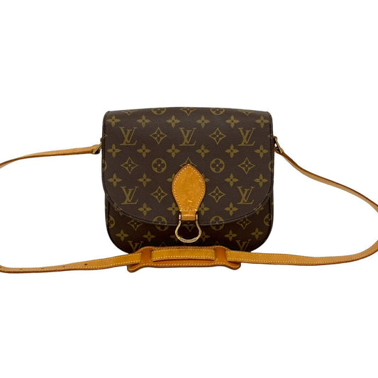 LOUIS VUITTON Shoulder Bag leather Brown Monogram Saint-Cloud