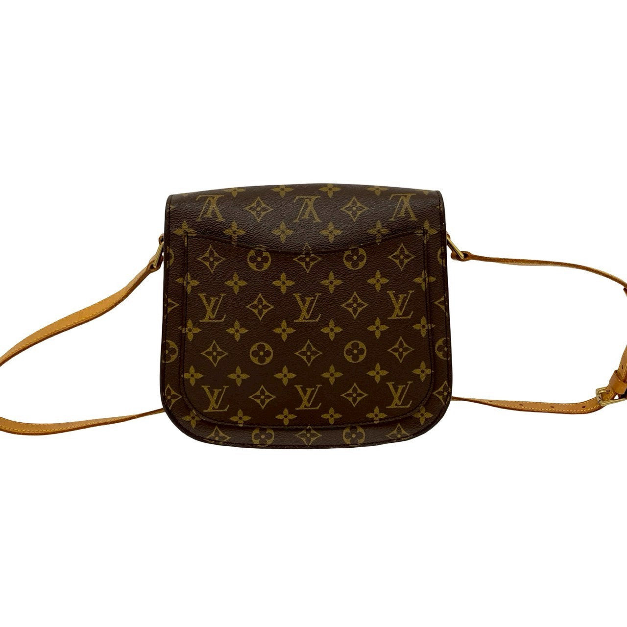 LOUIS VUITTON Shoulder Bag leather Brown Monogram Saint-Cloud