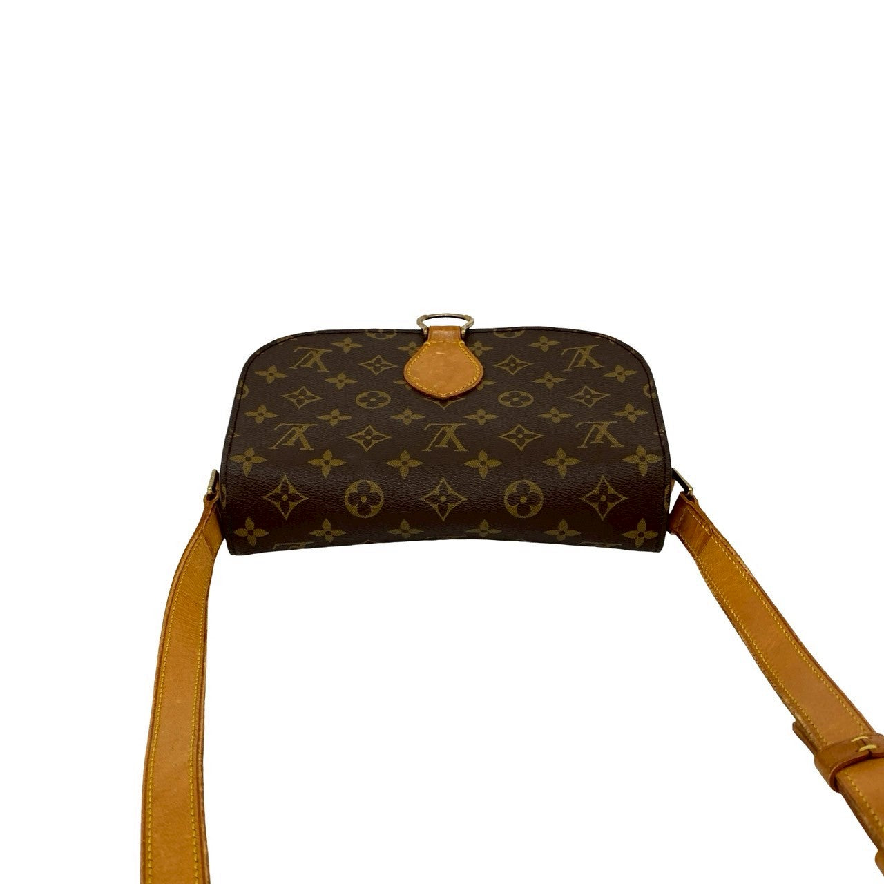 LOUIS VUITTON Shoulder Bag leather Brown Monogram Saint-Cloud